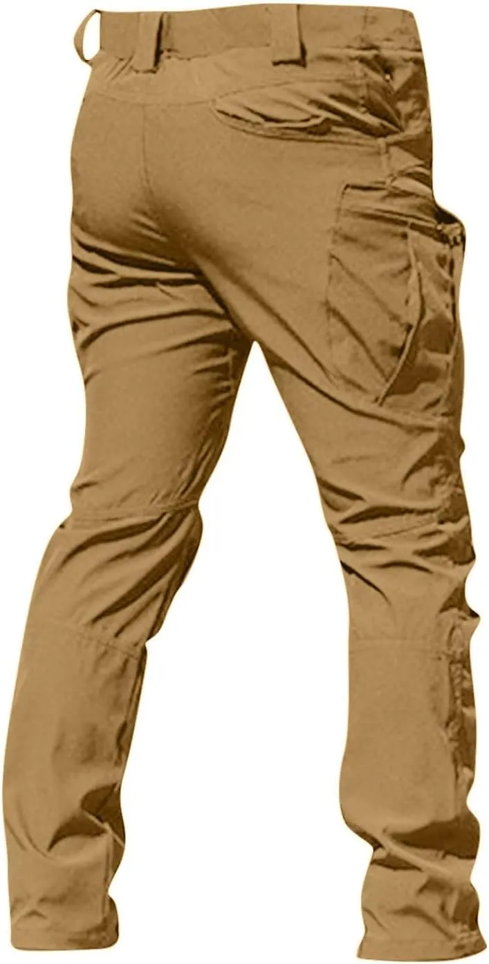 Tactical Pants for Men Camo Military Cargo Pants Work Track Pants Skinny Leg Parachute Pants with Pockets