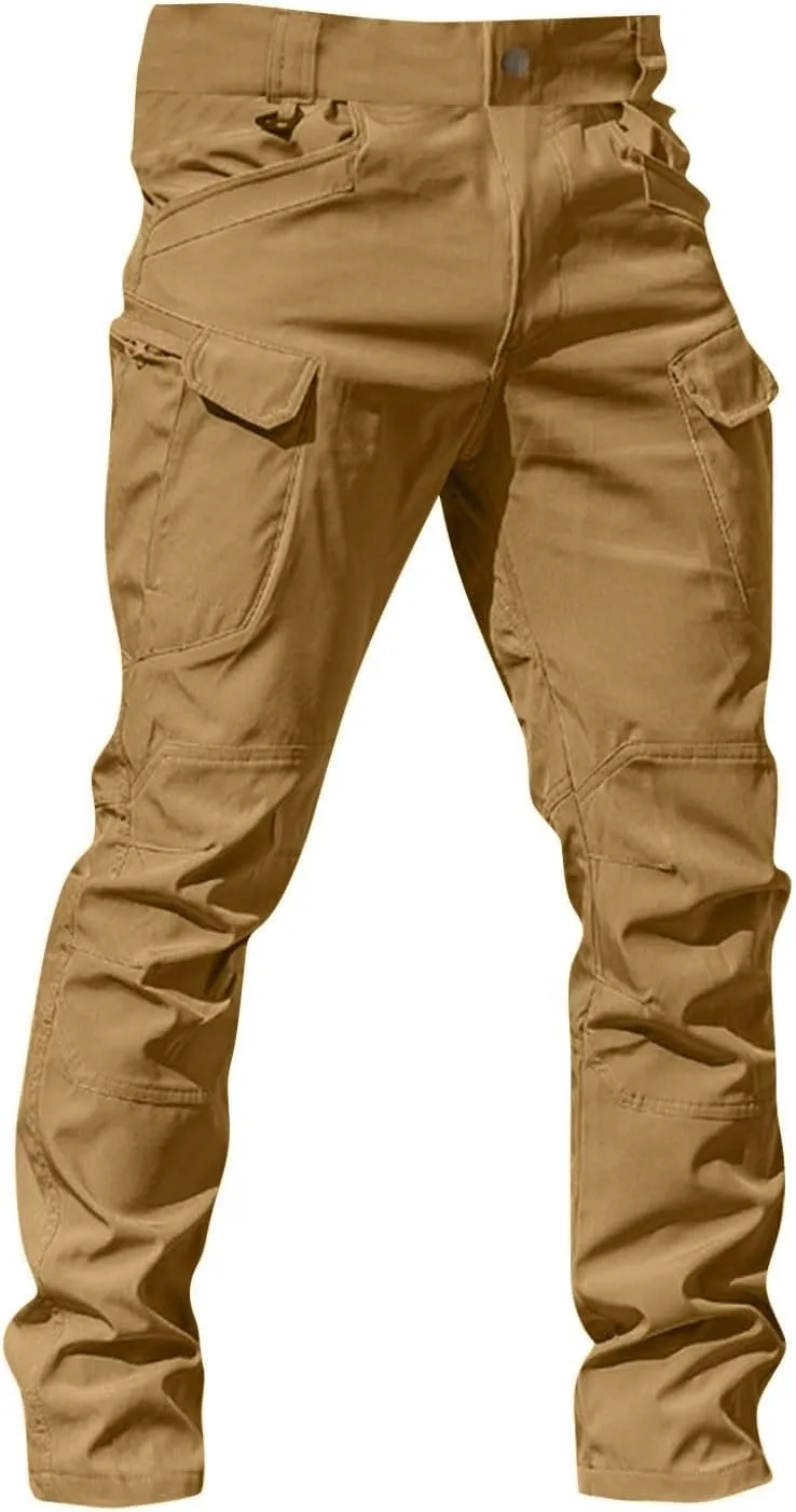 Tactical Pants for Men Camo Military Cargo Pants Work Track Pants Skinny Leg Parachute Pants with Pockets