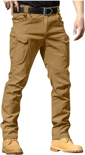 Tactical Pants for Men Camo Military Cargo Pants Work Track Pants Skinny Leg Parachute Pants with Pockets