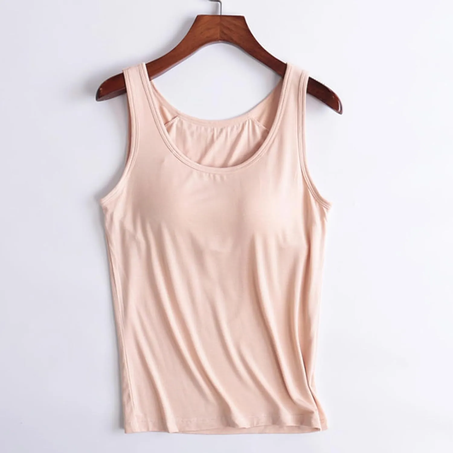 Tank Tops with Built in Bra Padded 2024 Comfy Solid Color Sleeveless Tops Workout Gym Shirt