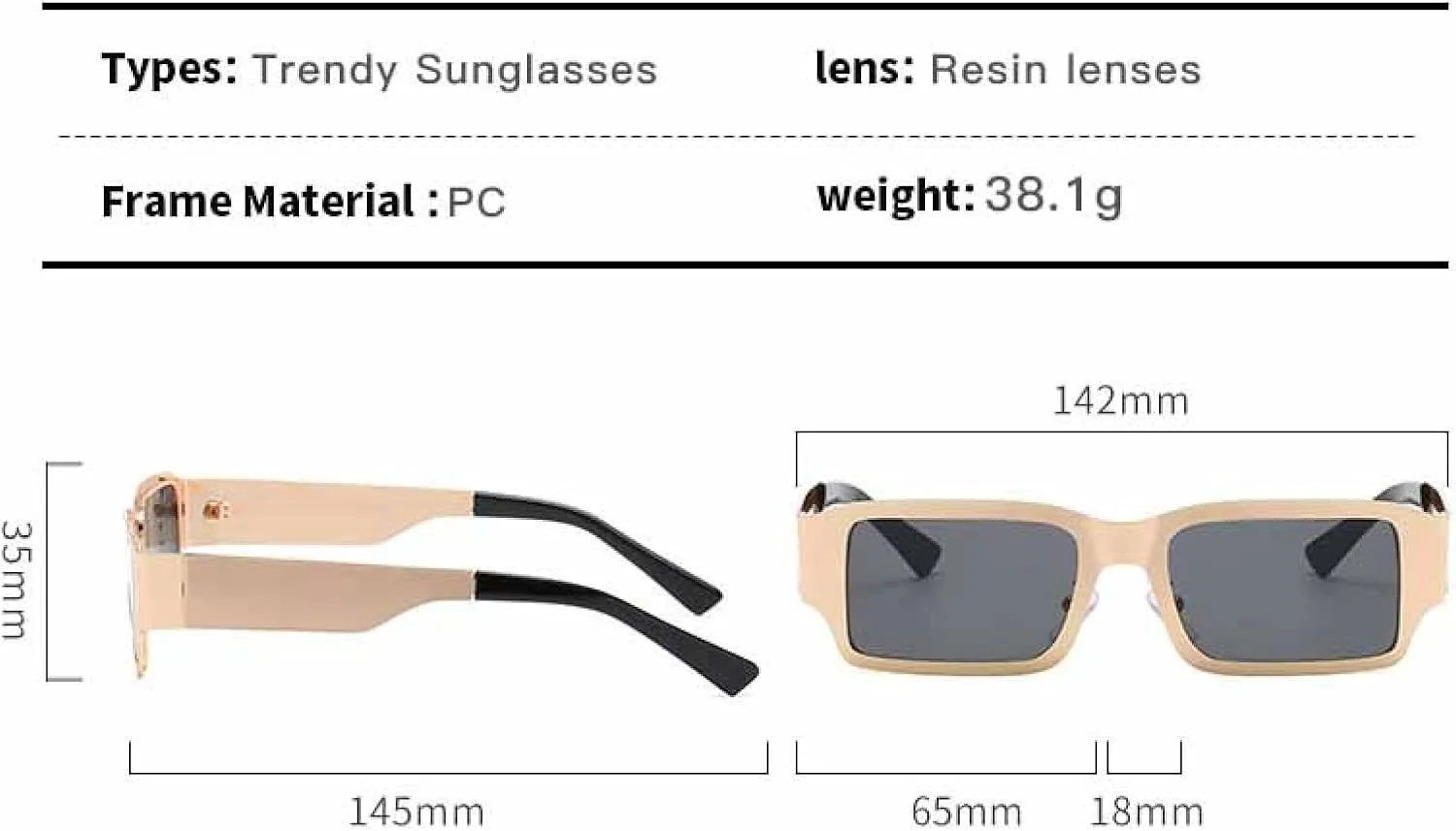 Vintage Small Rectangle Metal Frame Sunglasses Women and Men Fashion Trend Street Photography Sun Glasses Uv400