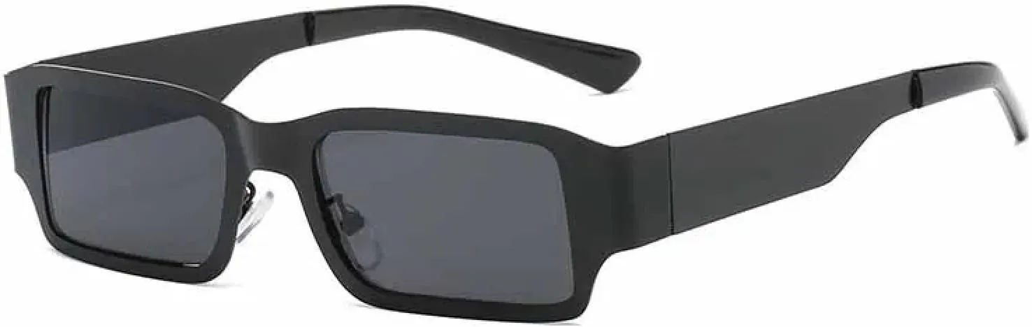 Vintage Small Rectangle Metal Frame Sunglasses Women and Men Fashion Trend Street Photography Sun Glasses Uv400