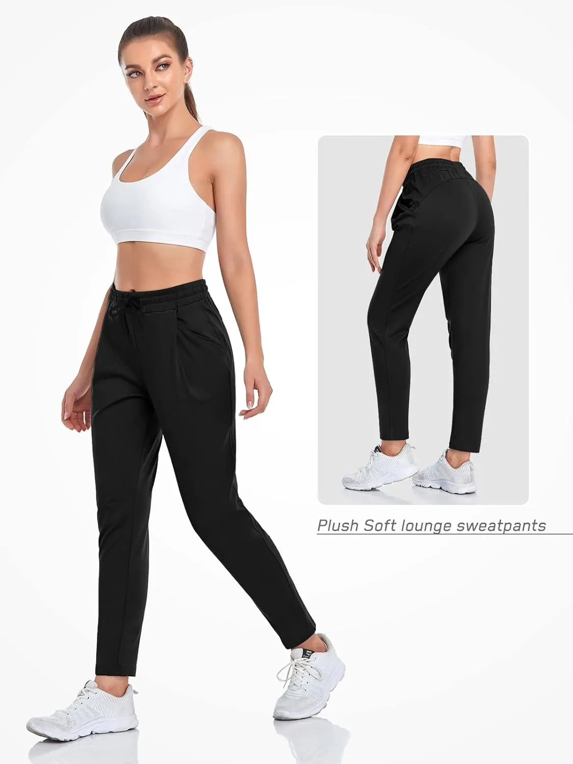VUTRU Women Winter Fleece Lined Open Botton Pants Sweatpants Joggers Pants Workout Lounge Pants Running Track Pants Pocket
