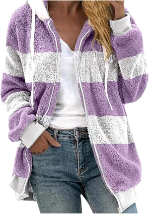 Wangxldd Ladies Fashion Casual Cardigan Sweaters Long Sleeve Zip Up Breathable Solid Hoodies Outerwear Coat Outerwear Coats