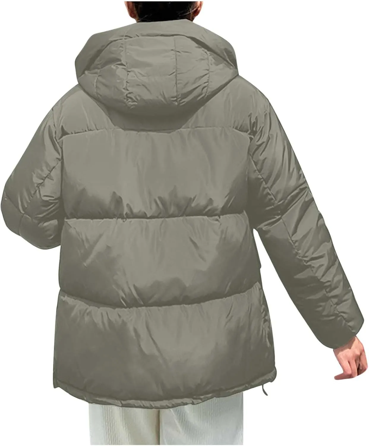 Warm Winter Coats for Women 2025 Trendy Loose Hooded Puffer Jacket Down Coat Puffy Wadded Jackets Overcoat