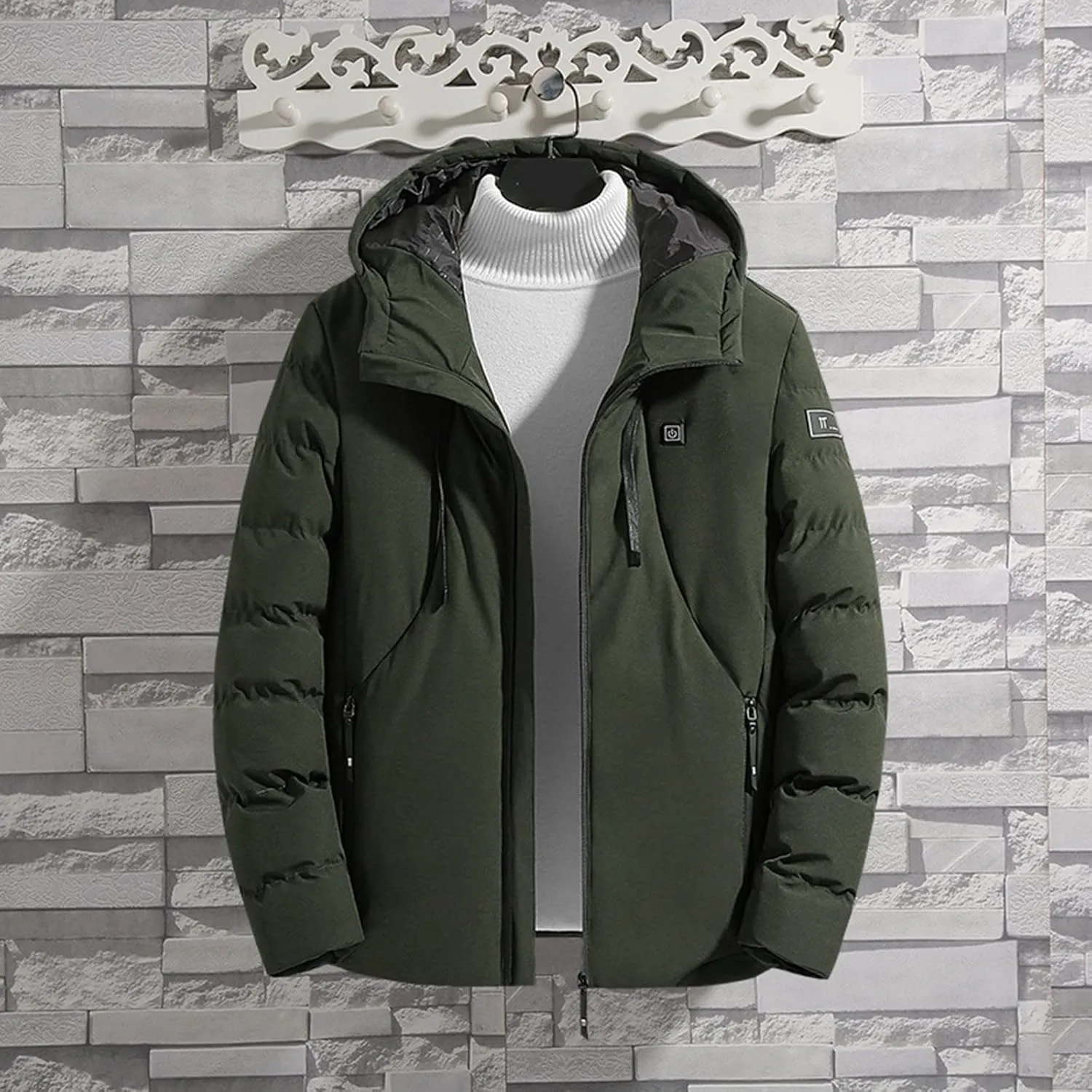 Winter Coats for Women Hooded Heated Puffer Jacket Casual Long Sleeve Heating Pocket Outwear 2024 Fashion Warm Outfits