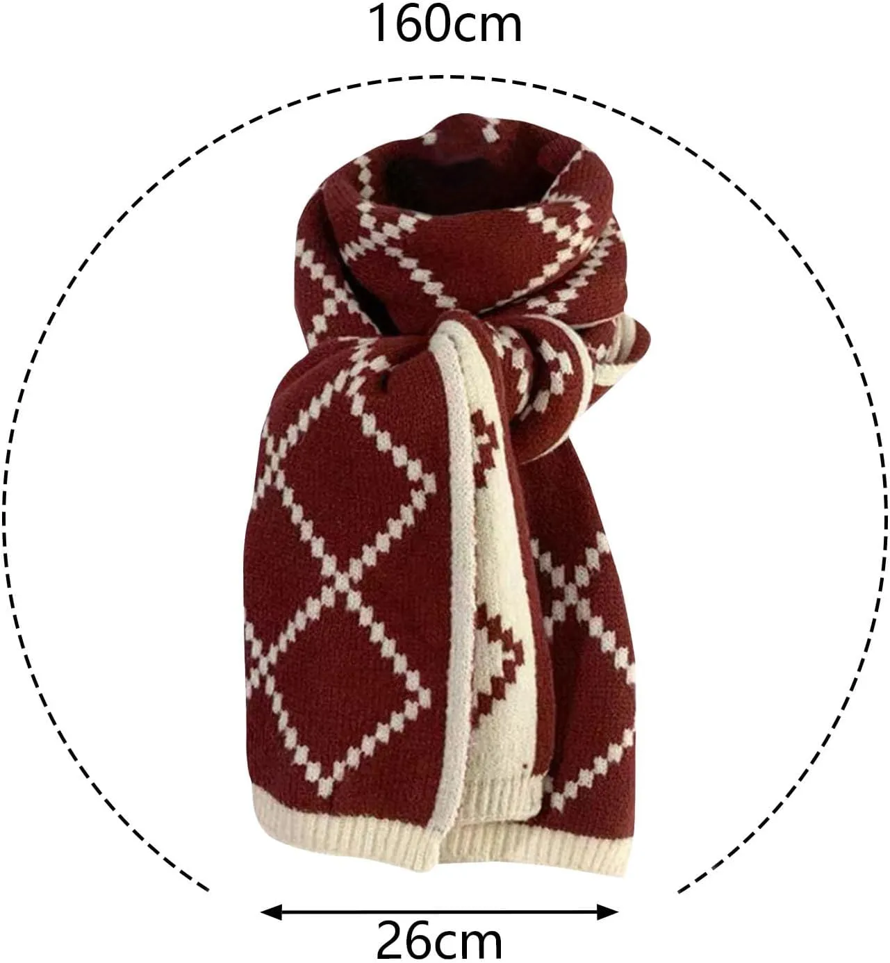 Winter Knitted Scarfs for Women Cashmere Feel Plaid Scarf, Long Blanket Scarf, Fall Winter Pashmina Shawls and Wraps