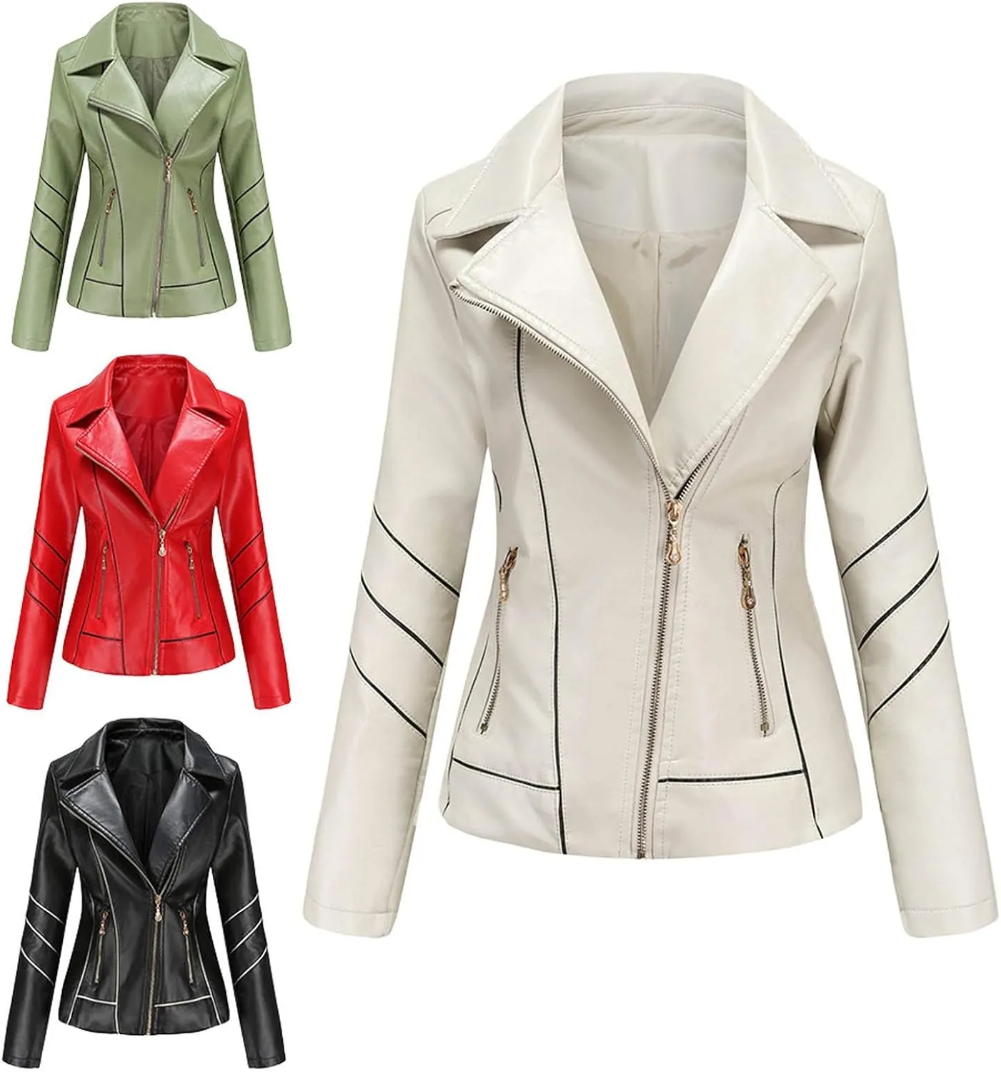 Winter Workout Jackets for Women Windbreaker Jacket Full Zip Up Long Sleeve Casual Fashion Outwear Leather Athletic