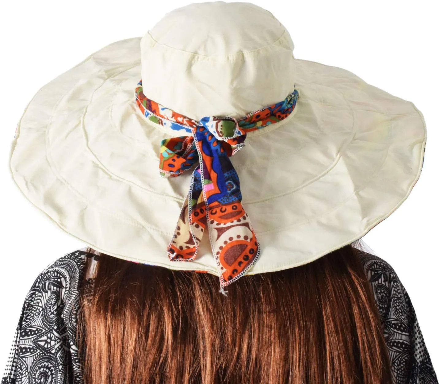 WITERY Floppy Summer UPF50  Foldable Sun Beach Hats Accessories Wide Brim for Women