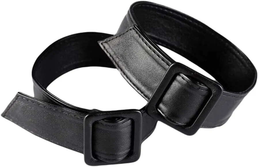 Women 1 Pair Leather Jacket Sleeve Band with Adjustable Buckle Trench Coat Sleeve Tab Cuff Belt Coat Accessories