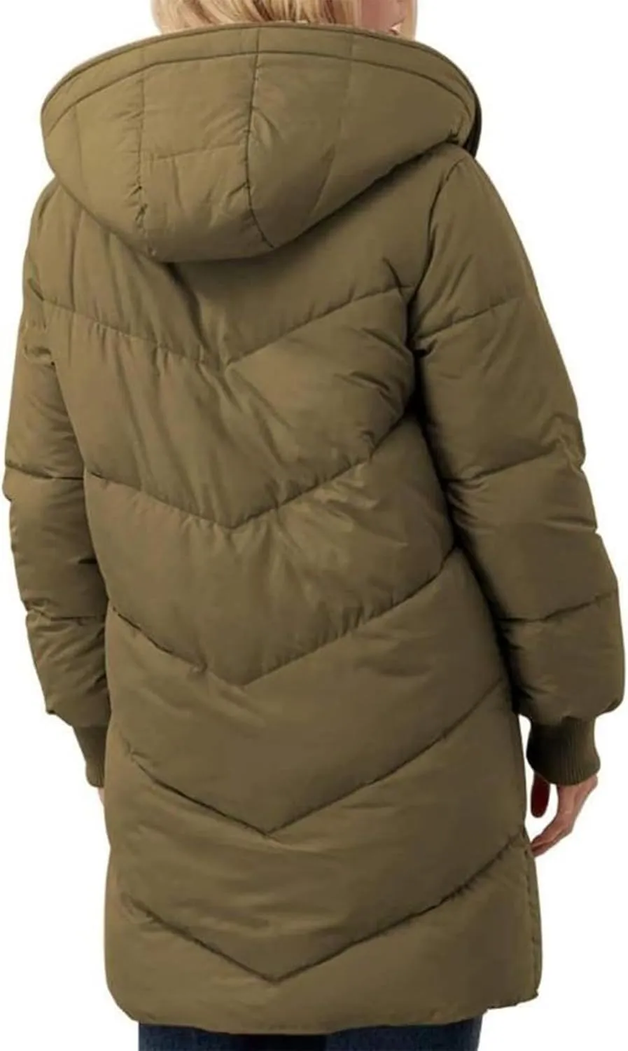 Women Puffer Jacket Fall Winter Fashion Warm Quilted Long Hooded Padded Bubble Hooded Coat Warm Long Jacket Parka