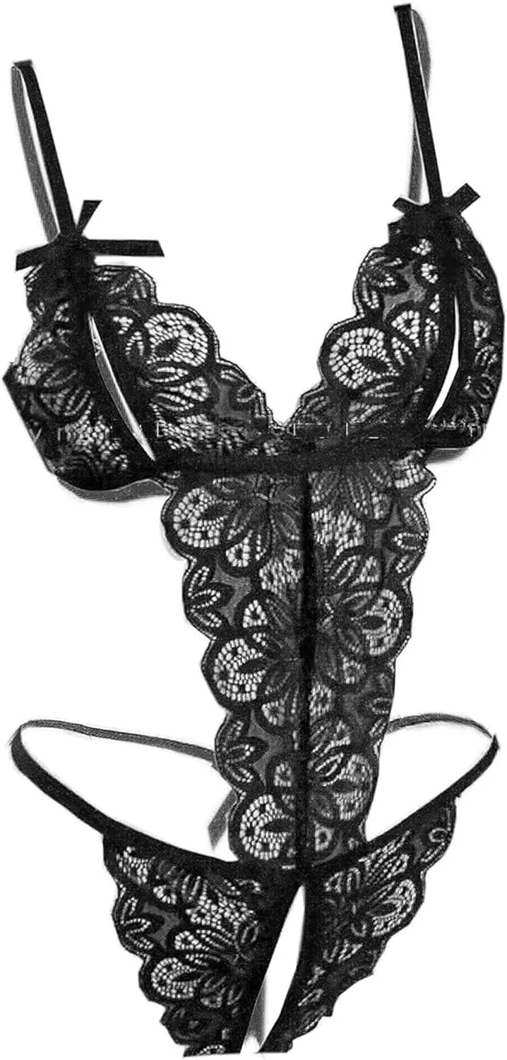 Women Teddy Lingerie for Women Lace Lingerie Set Teddy Bodysuit Deep V Teddy One-Piece Babydoll Mini Bodysuit