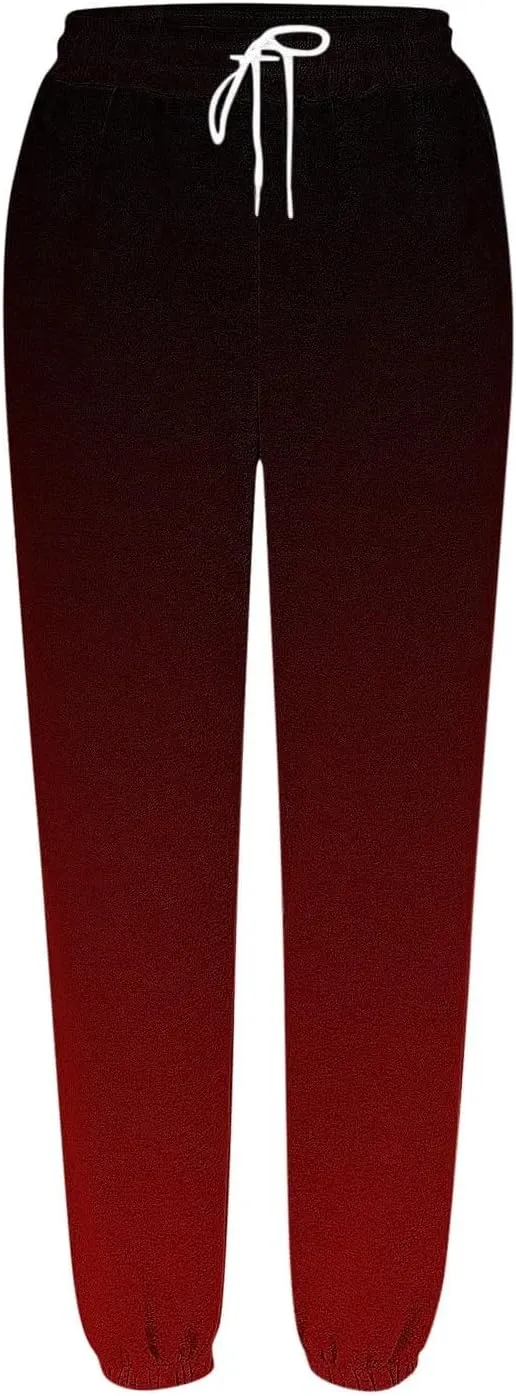 Women's Baggy Sweatpants Workout Active Joggers Pants High Waisted Drawstring Lounge Bottoms with Pockets