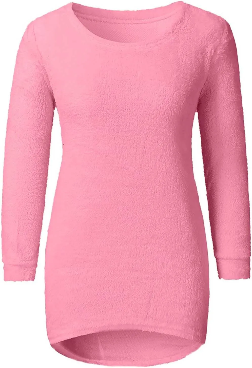 Womens Crewneck Tops Sweatshirt Fluffy Fuzzy Jumper Sweater for Women Fashionable Long Sleeve Pullovers Loose Tops