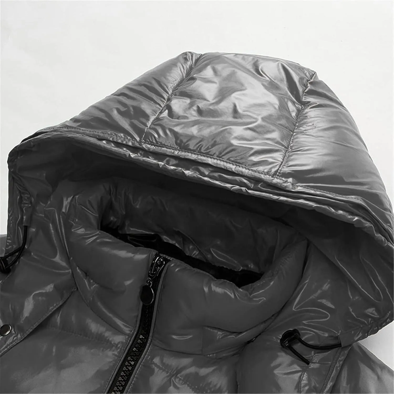 Women's Down Jacket Hooded Winter Light Weight Short Puffer Coats Packable Warm Windproof Ladies Parka Snow Down