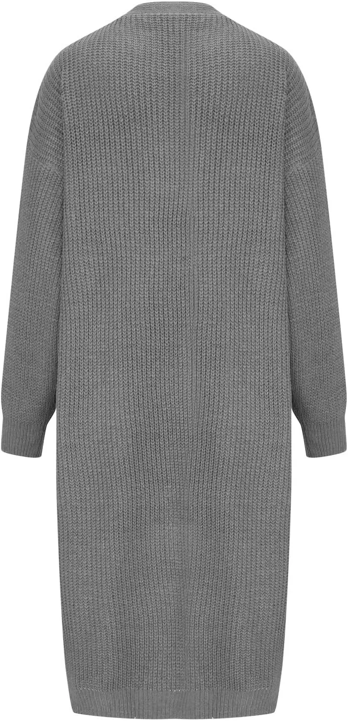 Womens Fashion 2024 Chunky Knit Open Front Long Cardigan Batwing Sleeve Casual Sweaters Plus Size Jackets Fall Outfits