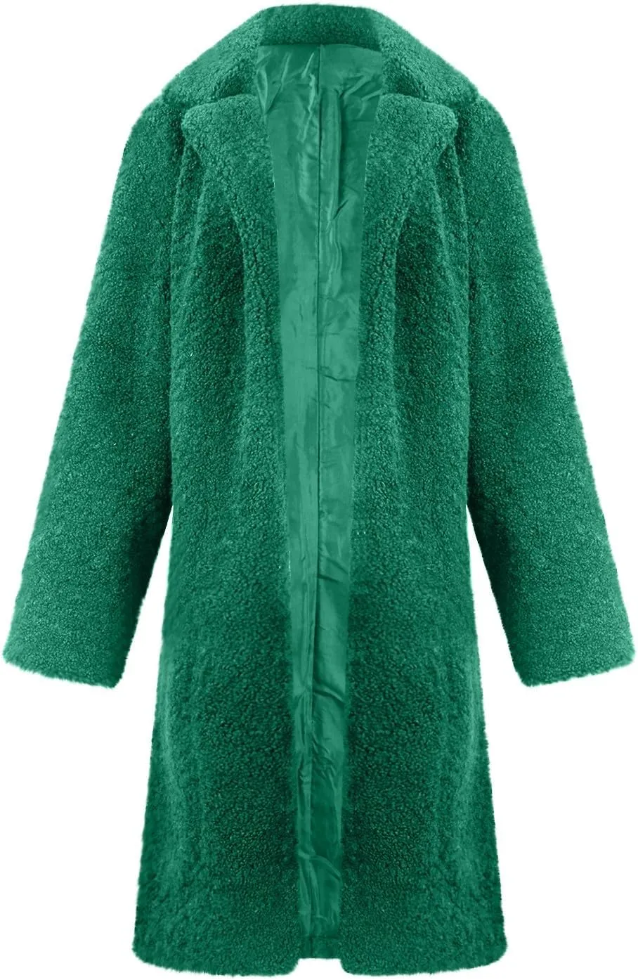 Women's Fuzzy Fleece Lapel Open Front Long Cardigan Coat Faux Fur Warm Winter Fashion Outwear Jackets 2024
