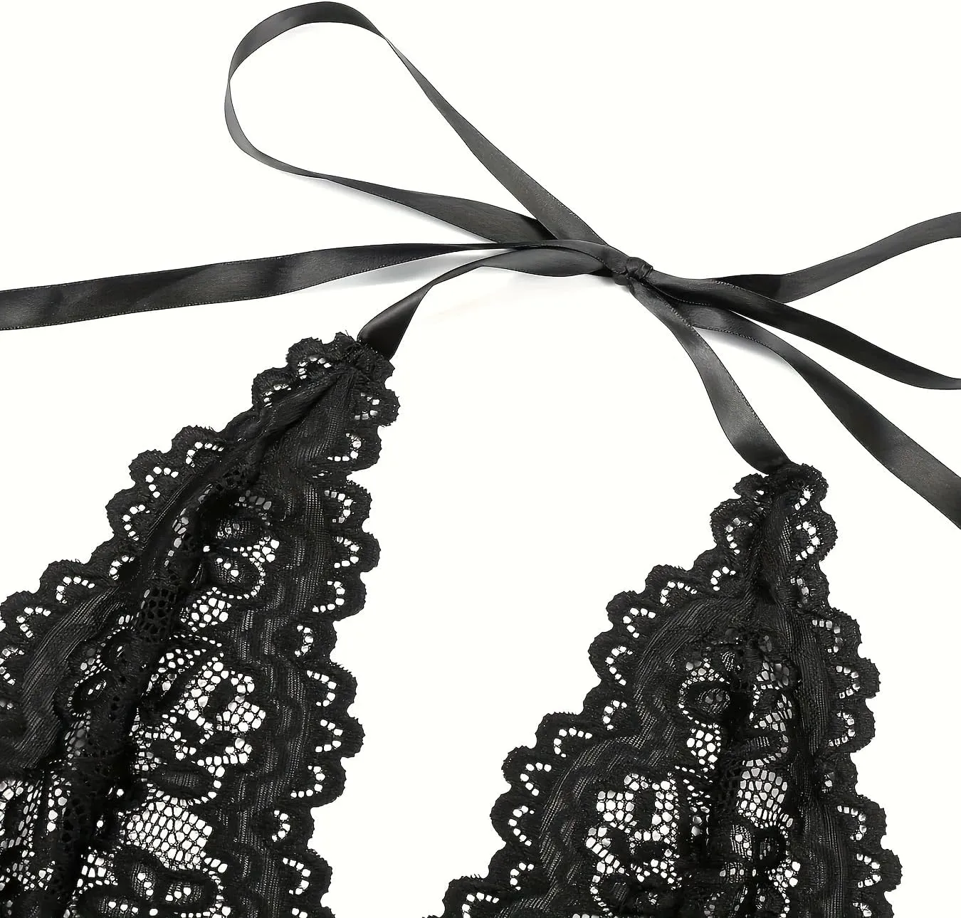 Women's Lace Bodysuit Sexy Halter V Neck One-Piece Teddy Lingerie