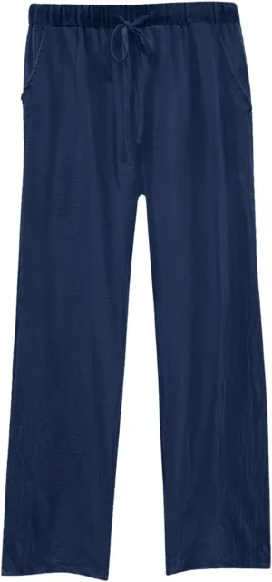 Womens Linen Casual Pants Winter Knitted Outfits Thermal with Pockets Elastic Waist Water Resistant