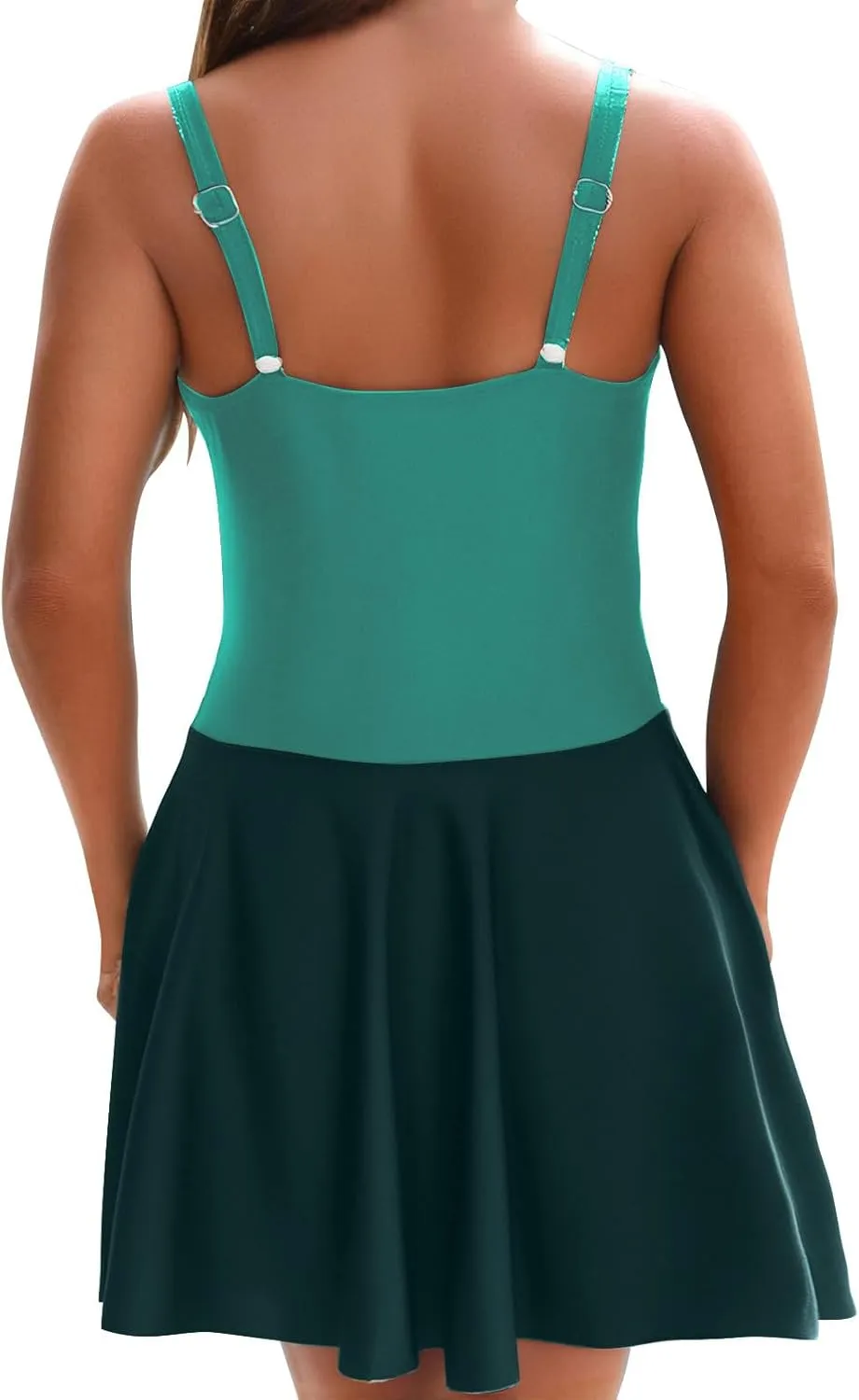 Womens One Piece Swimsuit Tummy Control Bathing Suit Criss Cross Swim Dress Slit Tie Sexy Backless Swimwear Skirt