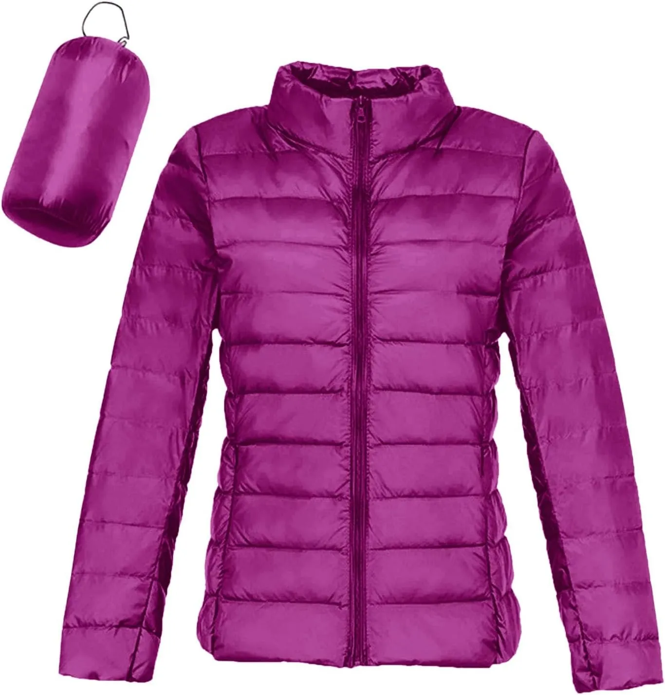Women's Packable Puffer Jacket Lightweight Down Jacket Winter Warm Slim Fit Duck Down Coats Quilted Full-Zip Outwear