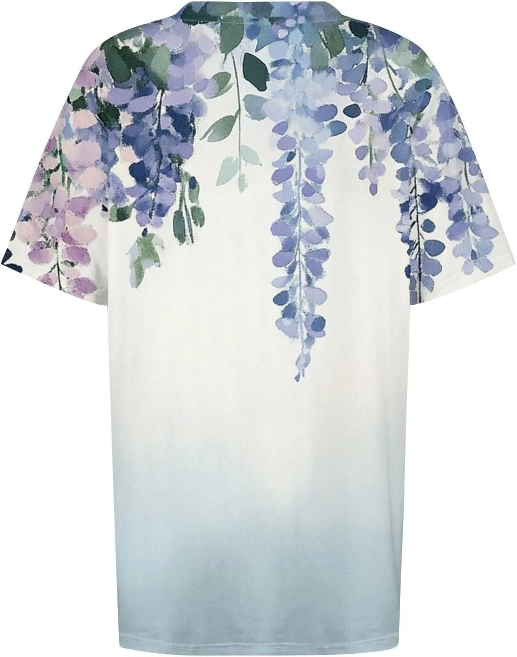 Womens Plus Size V Neck T Shirts 2025 Summer Short Sleeve Tee Blouses Casual Loose Fit Cotton Tunic Tops Floral Print