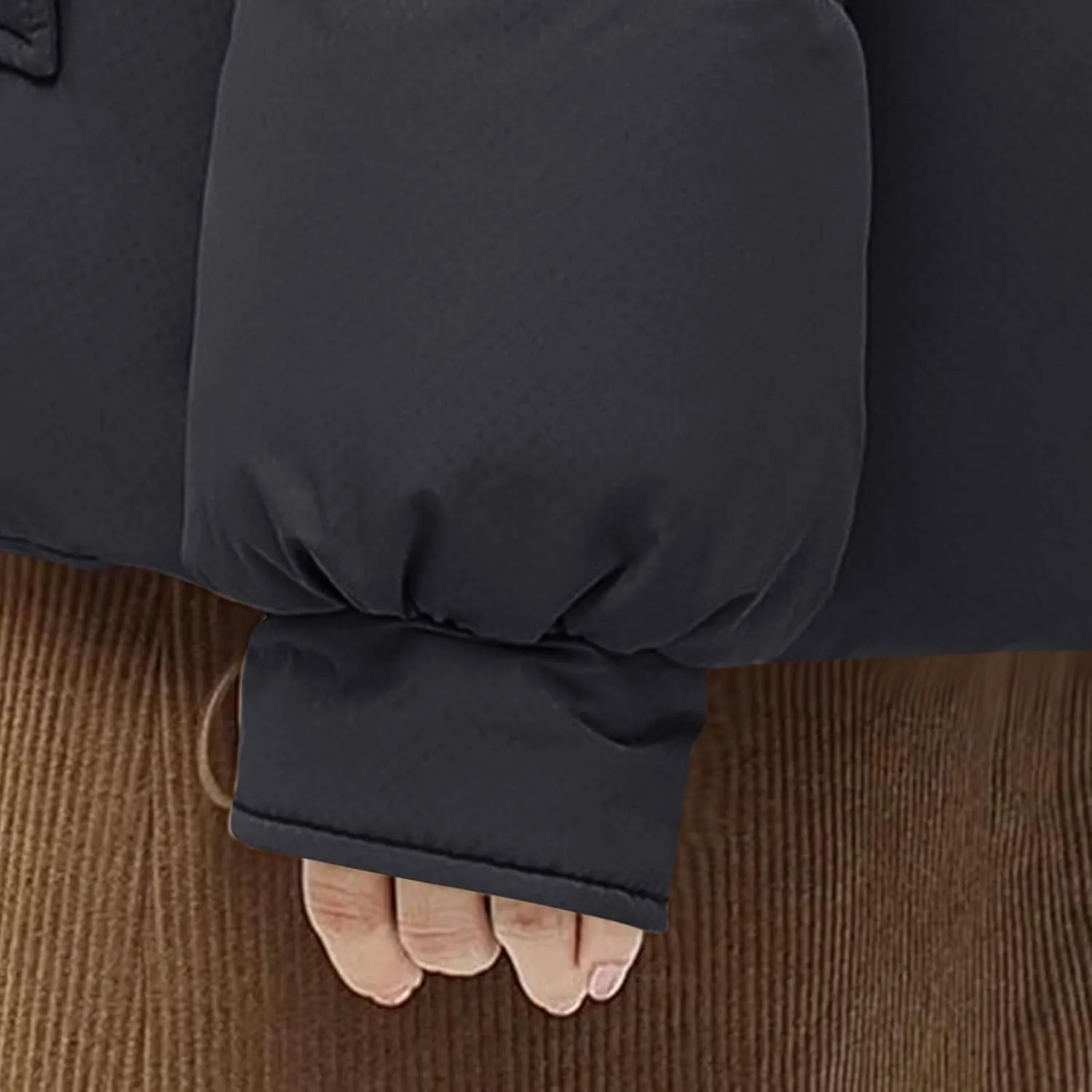 Women's Puffer Jacket Cowl Neck Down Coat Loose Hooded Quilted Padded Jackets Winter Warm Casual Outwear Outfit
