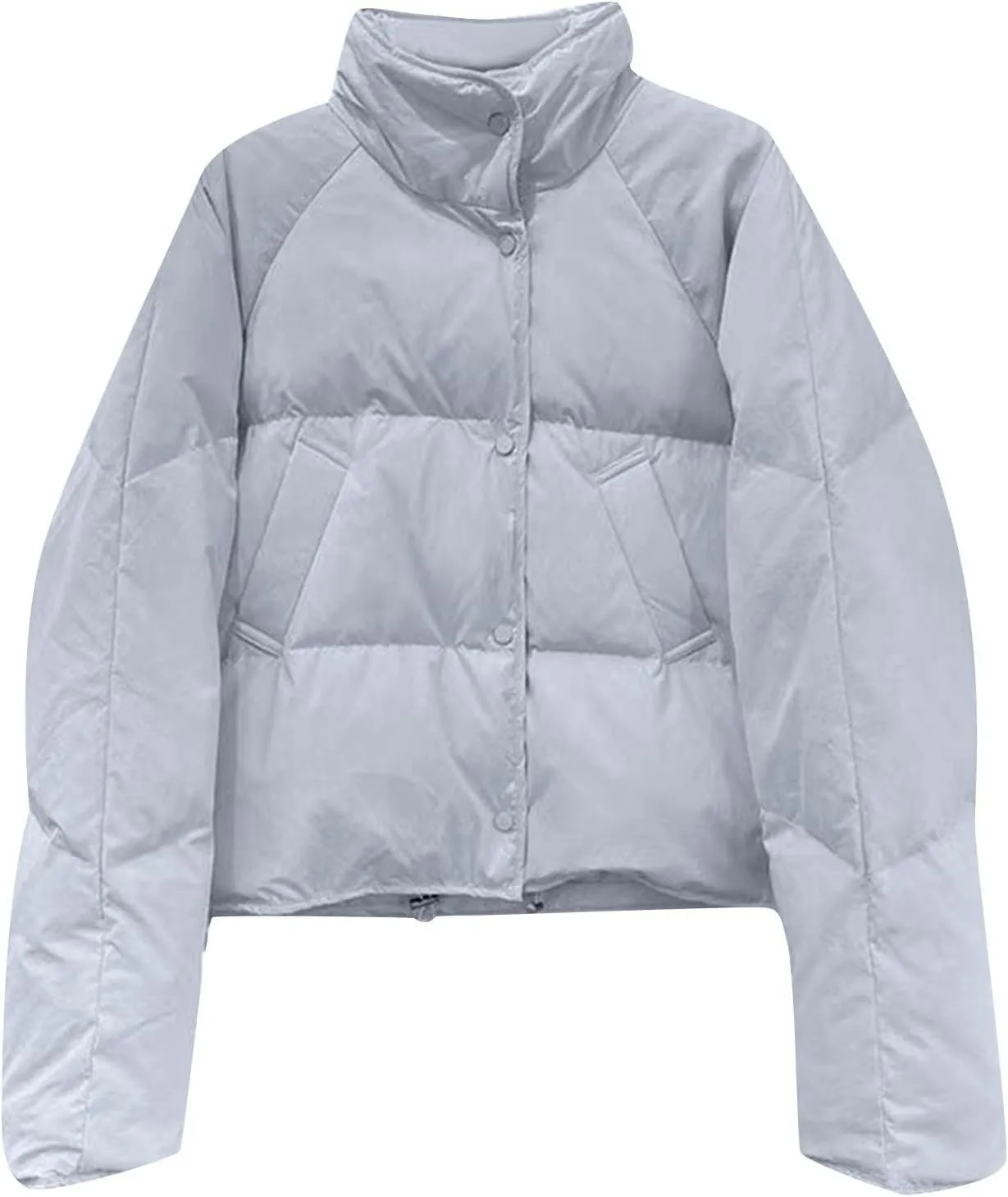 Women's Puffer Jackets Winter Quilted Padded Down Coat Puffy Jacket Long Sleeve Full Zip Outwear with Pockets 2024