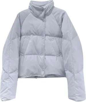 Women's Puffer Jackets Winter Quilted Padded Down Coat Puffy Jacket Long Sleeve Full Zip Outwear with Pockets 2024