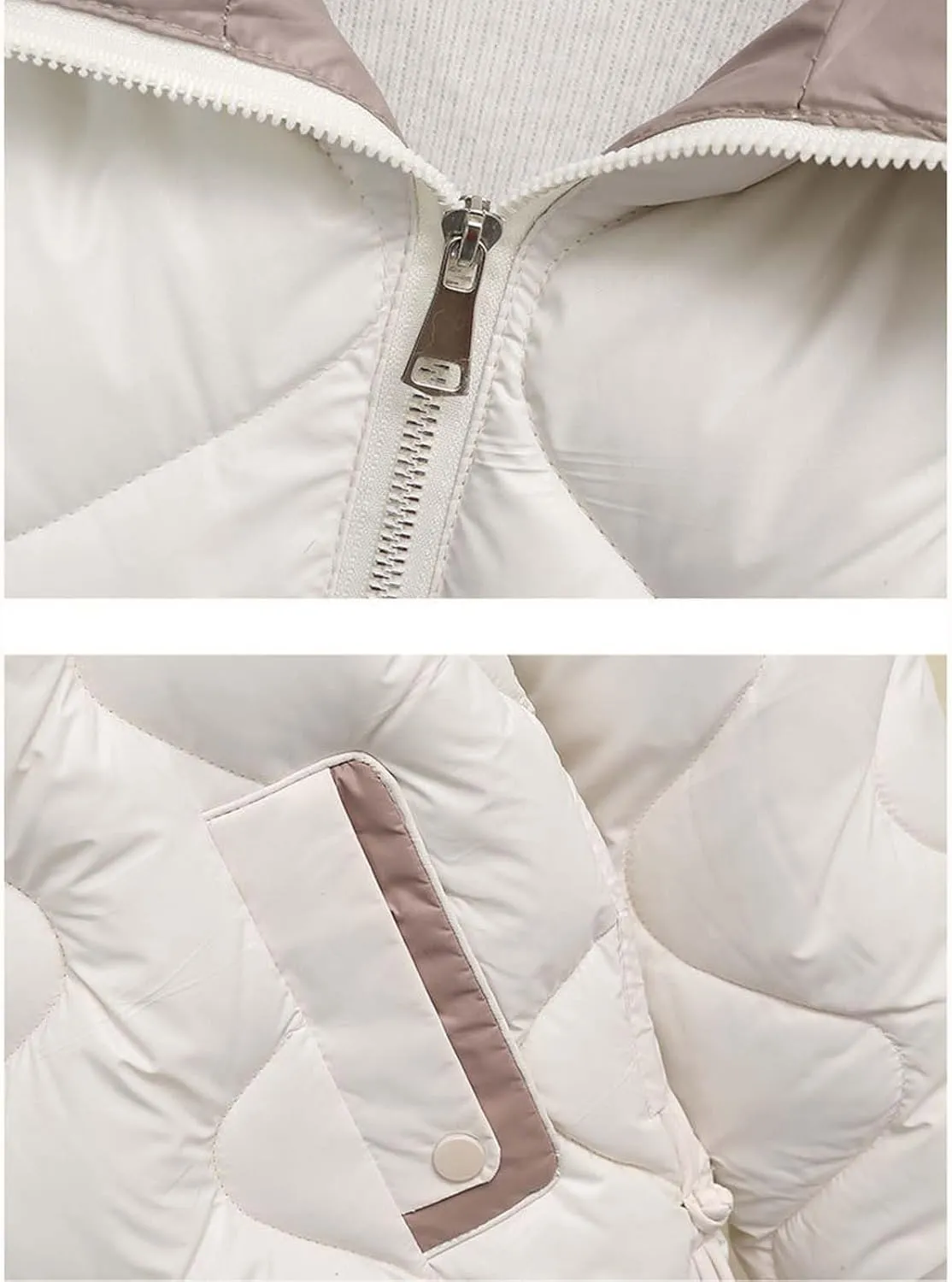 Women's Quilted Puffer Jacket with Hood Winter Warm Jackets Down Coat Parkas Fashion Padded Outerwear with Pockets