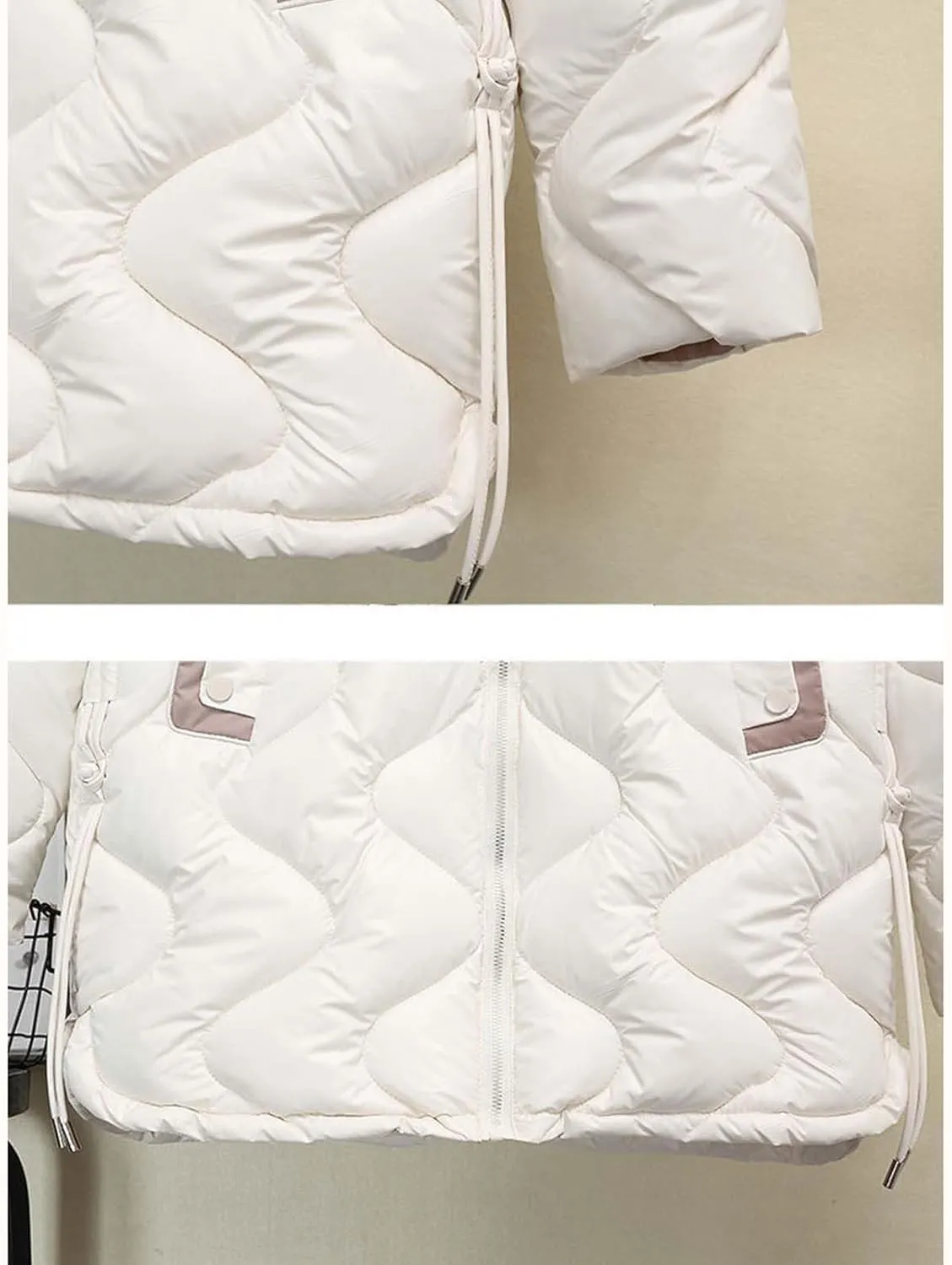 Women's Quilted Puffer Jacket with Hood Winter Warm Jackets Down Coat Parkas Fashion Padded Outerwear with Pockets