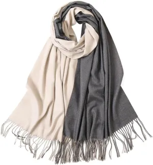 Women's Scarf Classic Tassel Super Soft Solid Color Cashmere Feel Fall Winter Plain Scarves Tartan Warm Wrap Shawl