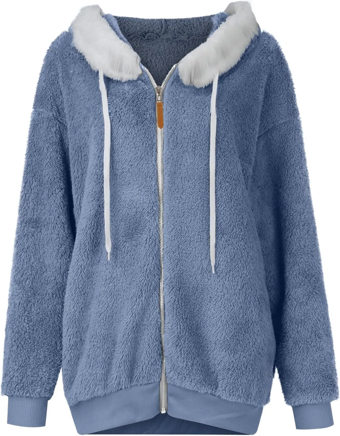 Women's Sherpa Fleece Casual Winter Warm Coat Oversized Zipper Hoodie Jackets
