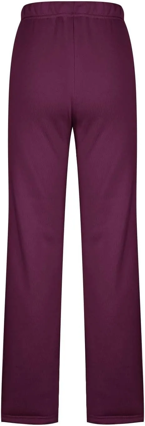 Women's Solid Color Long Pants Dressy Straight Leg Winter Sweatpants Thickened Plus Size Trousers with Pockets