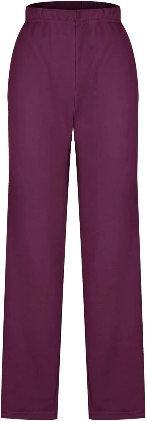 Women's Solid Color Long Pants Dressy Straight Leg Winter Sweatpants Thickened Plus Size Trousers with Pockets