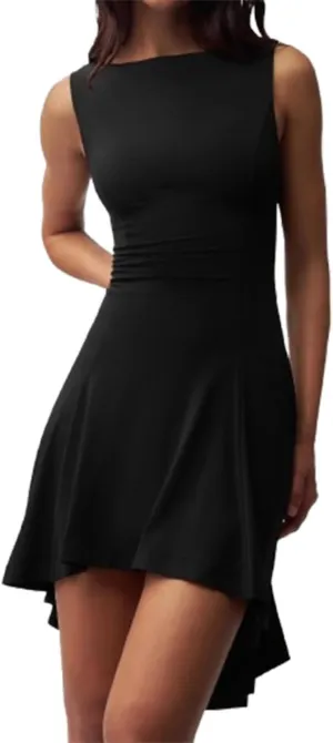 Women's Summer A-Line Sleeveless Boat Neck Mini Dress Club Party Little Short Dresses Sexy Slim Fit Office Dress
