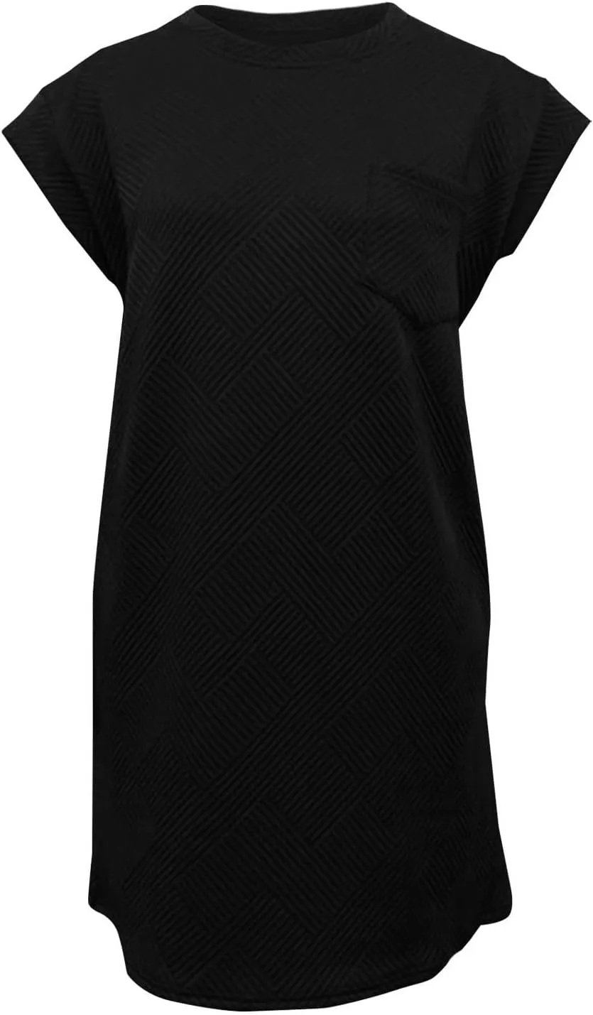 Women's Summer Casual Dresses O-Neck Short Sleeves Sundress with Pockets Tunic Shirt Spring Dresses for Women 2025