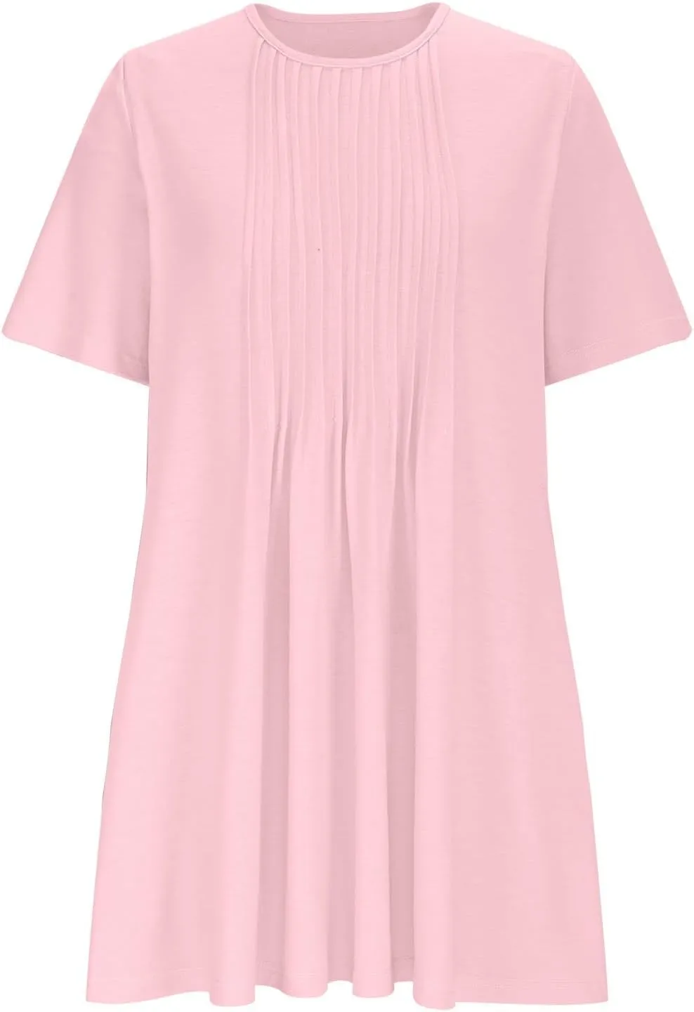 Women's Summer Dresses Pleated Dressy Casual Scooped Neck Beach Vacation T-Shirts Dresses Fashion Short Tunic Dresses