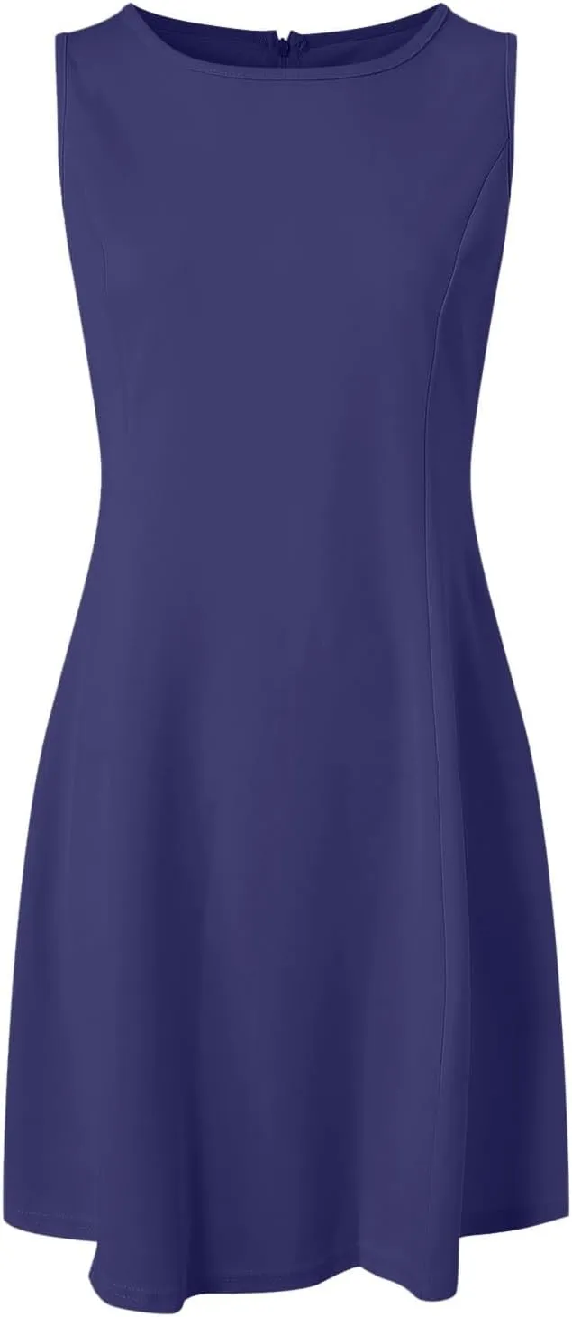 Womens Summer Sleeveless Boat Neck Mini Dress Slim Fitted Party Club Little Short Dresses Cute Sexy Bodycon Dress