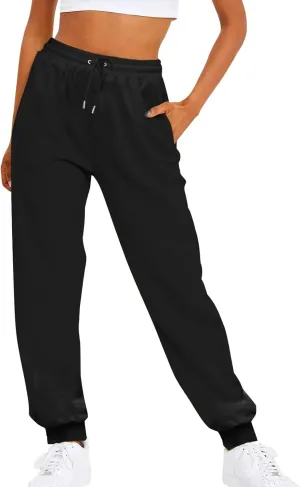 Womens Sweatpants Plus Size Bottoms Joggers Stretch Drawstring Preppy Straight Leg Basics Pants Trousers