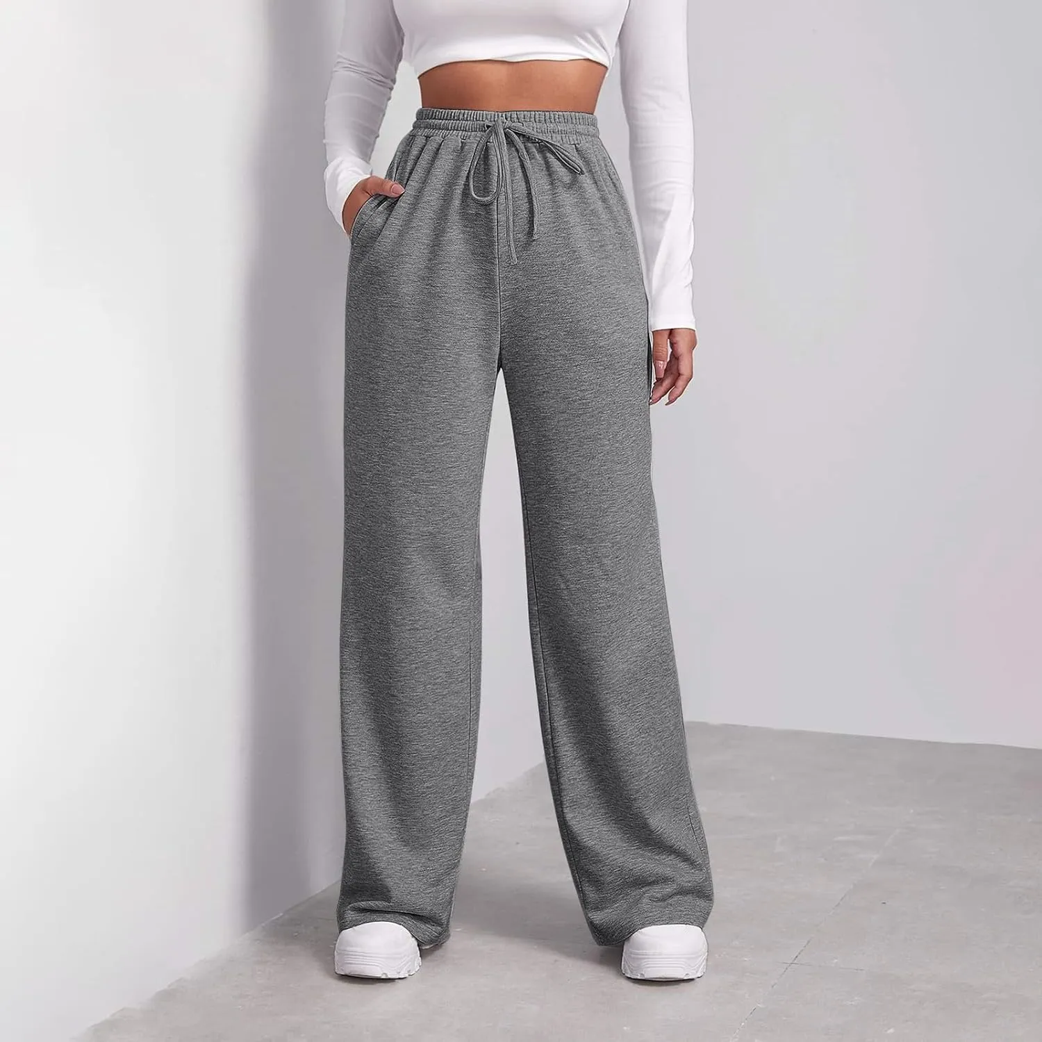 Womens Sweatpants Stretch Bottoms Plus Size Joggers Lounge Cute Thermal Running Loose Fit Pants Trousers