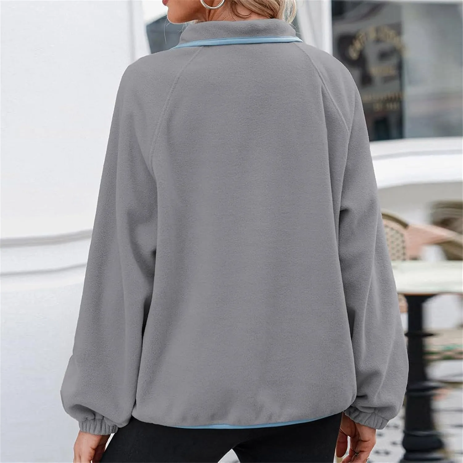Womens Sweatshirts with Pockets Half Zip Cropped Pullover Fleece Quarter Zipper Hoodies Fall outfits Clothes Trendy