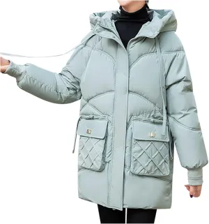 Women's Windproof Down Coats Winter Coats Hooded Thermal Jackets & Coats Plus Size Lightweight Puffer Jackets Outerwear