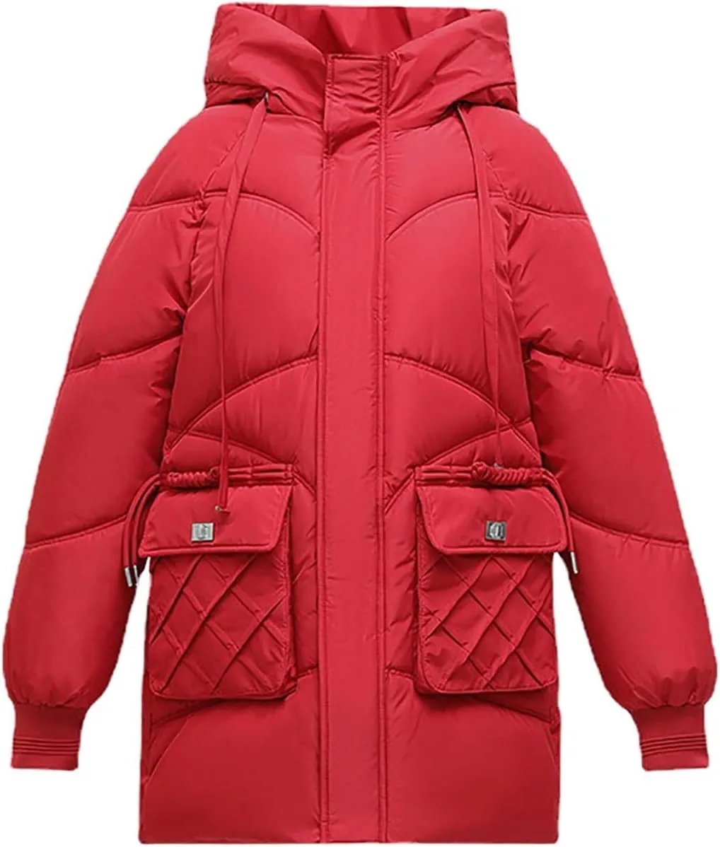 Women's Windproof Down Coats Winter Coats Hooded Thermal Jackets & Coats Plus Size Lightweight Puffer Jackets Outerwear