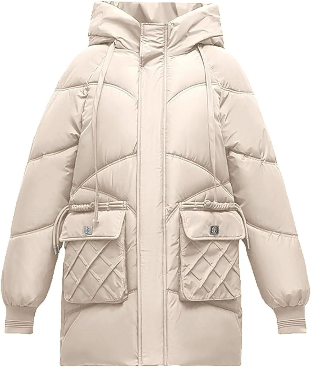 Women's Windproof Down Coats Winter Coats Hooded Thermal Jackets & Coats Plus Size Lightweight Puffer Jackets Outerwear
