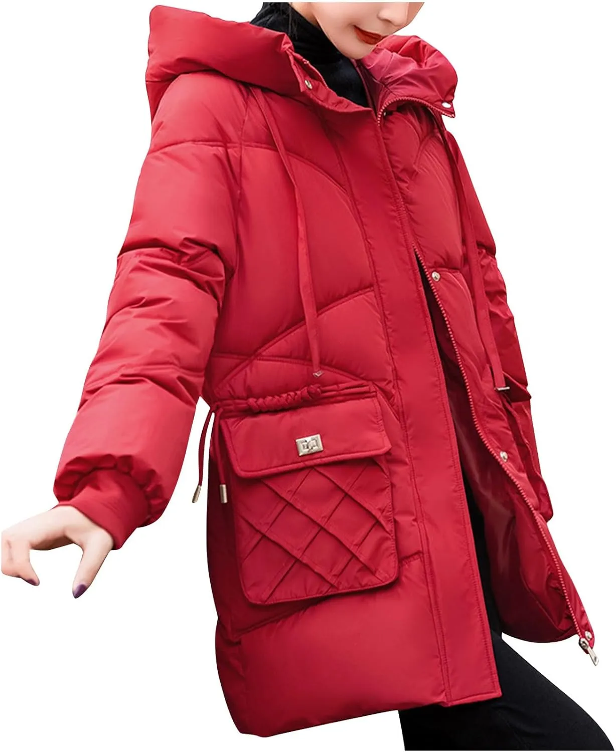 Women's Windproof Down Coats Winter Coats Hooded Thermal Jackets & Coats Plus Size Lightweight Puffer Jackets Outerwear