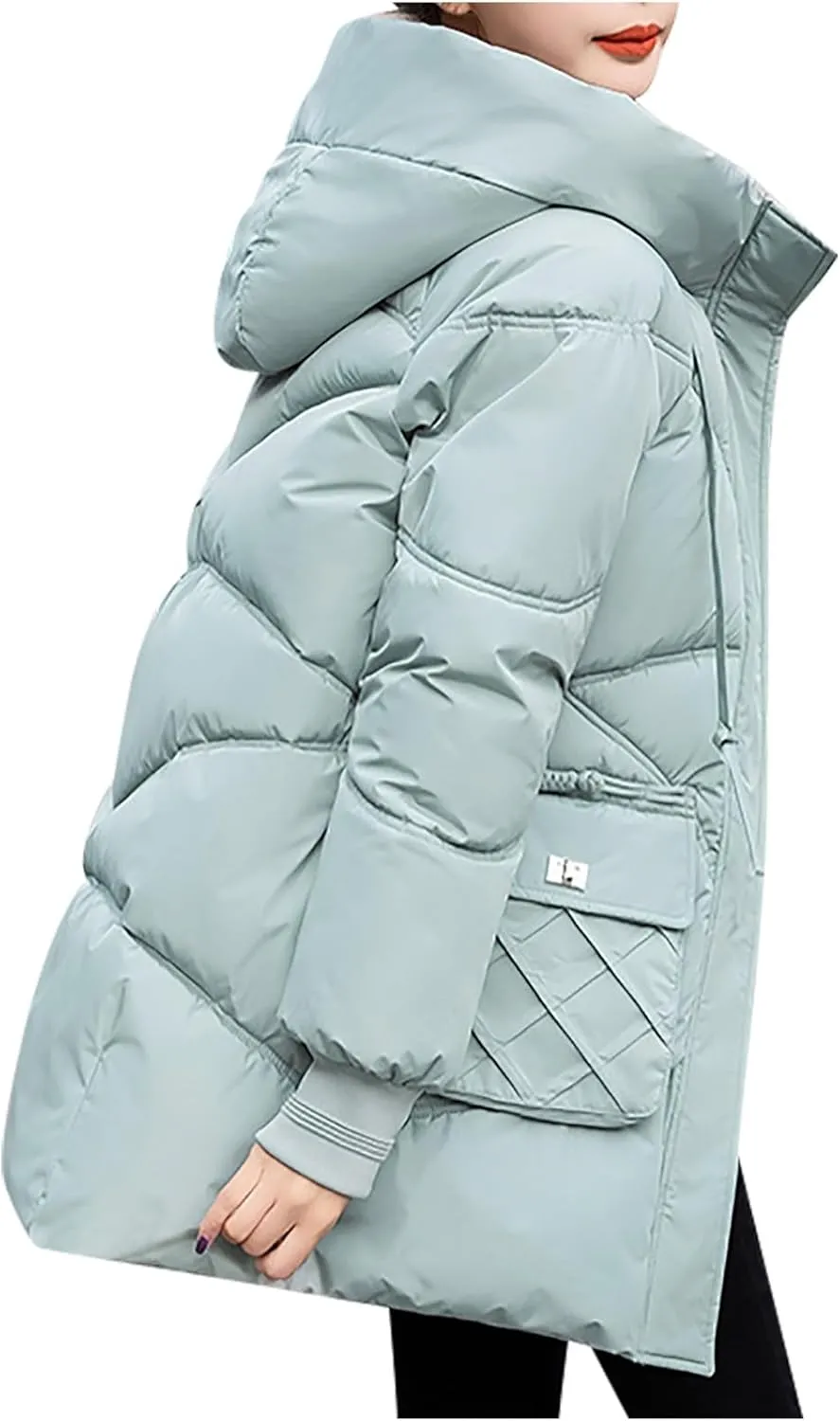 Women's Windproof Down Coats Winter Coats Hooded Thermal Jackets & Coats Plus Size Lightweight Puffer Jackets Outerwear