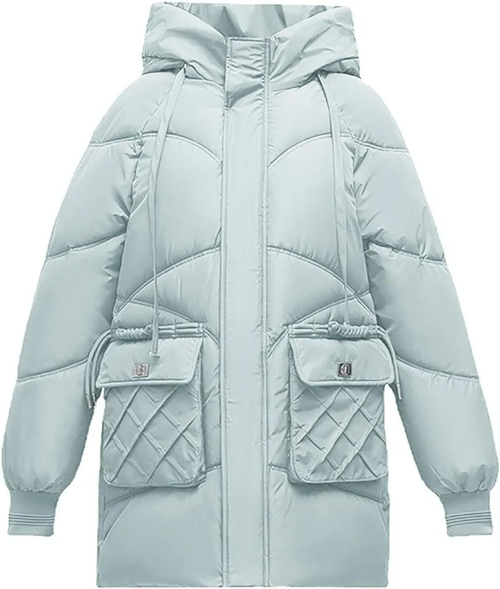 Women's Windproof Down Coats Winter Coats Hooded Thermal Jackets & Coats Plus Size Lightweight Puffer Jackets Outerwear