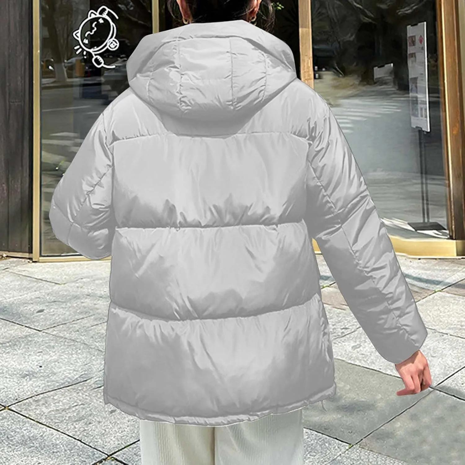 Women's Winter Thickened Padded Warm Down Coat Jacket Quilted Hooded Puffer jacket Oversized 2024 Trendy Parka Outerwear