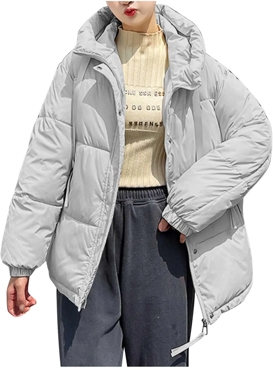 Women's Winter Thickened Padded Warm Down Coat Jacket Quilted Hooded Puffer jacket Oversized 2024 Trendy Parka Outerwear